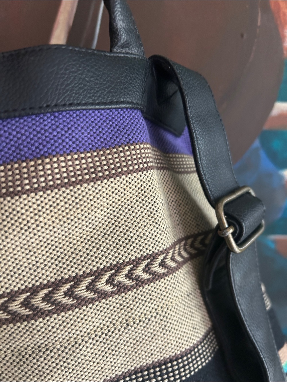 Element Multicolor Striped Drawstring Backpack with Black Flap - Picture 7 of 12